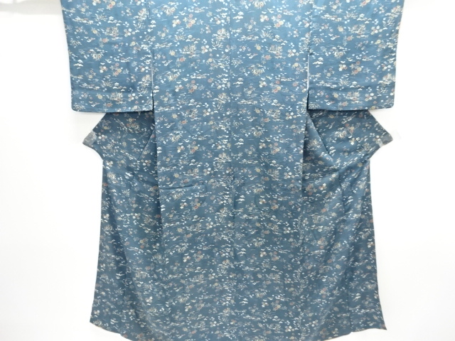 JAPANESE KIMONO / ANTIQUE KIMONO / TAISHO ROMAN STYLE / MON KINSHA / FLORAL PLANTS